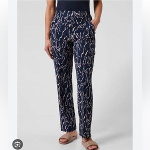Athleta Printed Vienna Cargo Pant Navy Orchid Pink Size 6
